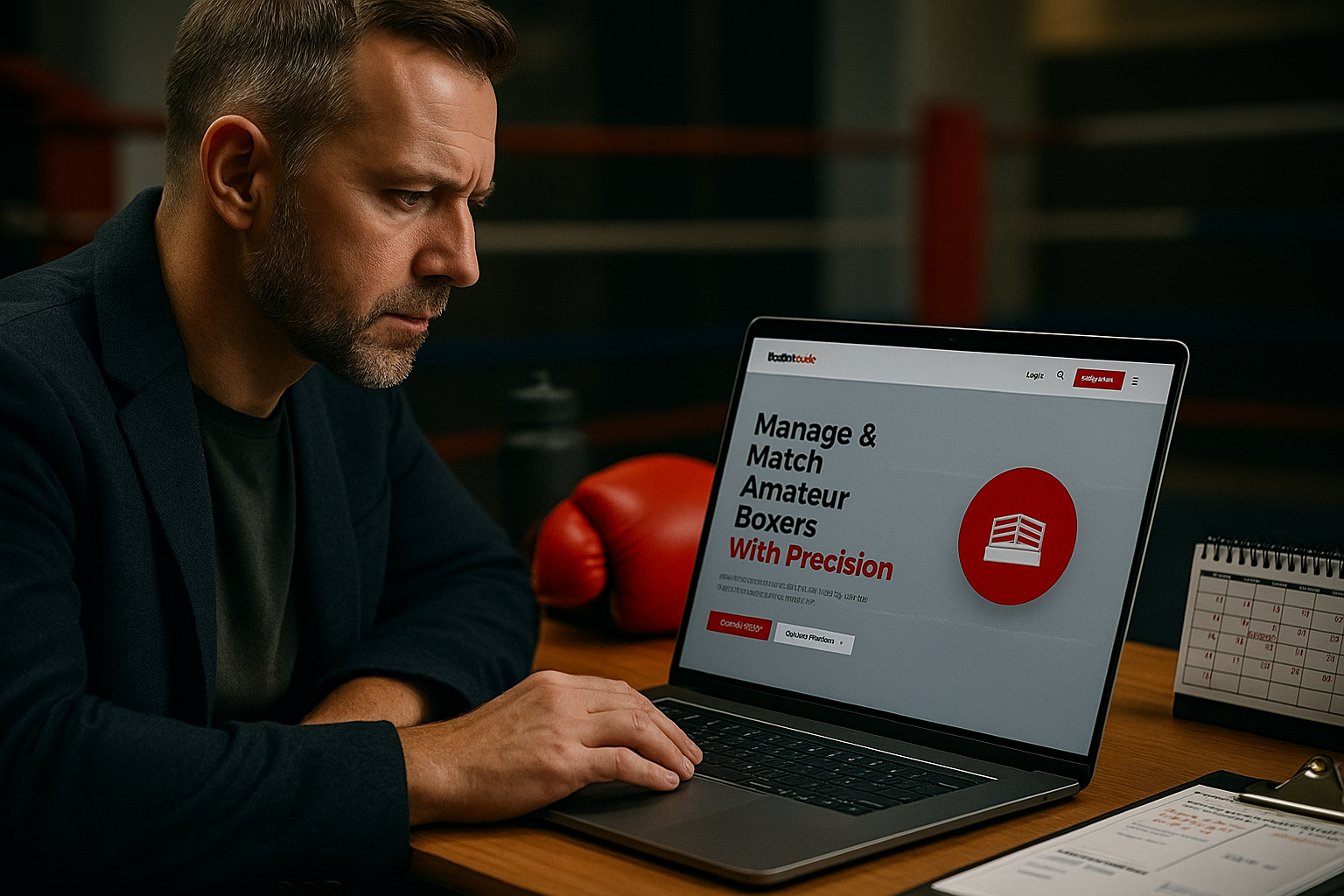 BoutMatrix dashboard preview showing amateur boxing matchmaking